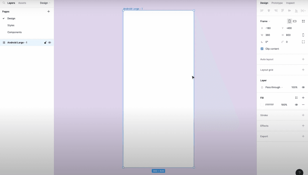 Crating a large android device frame in Figma