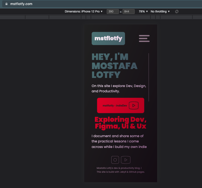 Same design as above implemented with html and css and running live on my website mstflotfy.com