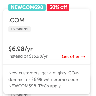 discounts offered by Namecheap domain name registrar for the first year