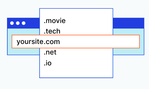 different TLDs (top level domains) or domain name extensions