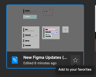 Add a file to your Favorites list in Figma's Drafts folder