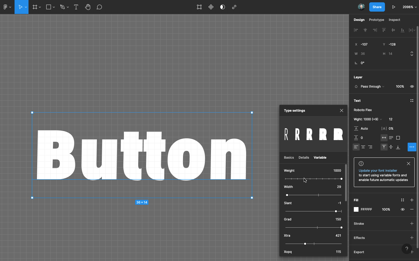 Adjust variable fonts inside your Figma design