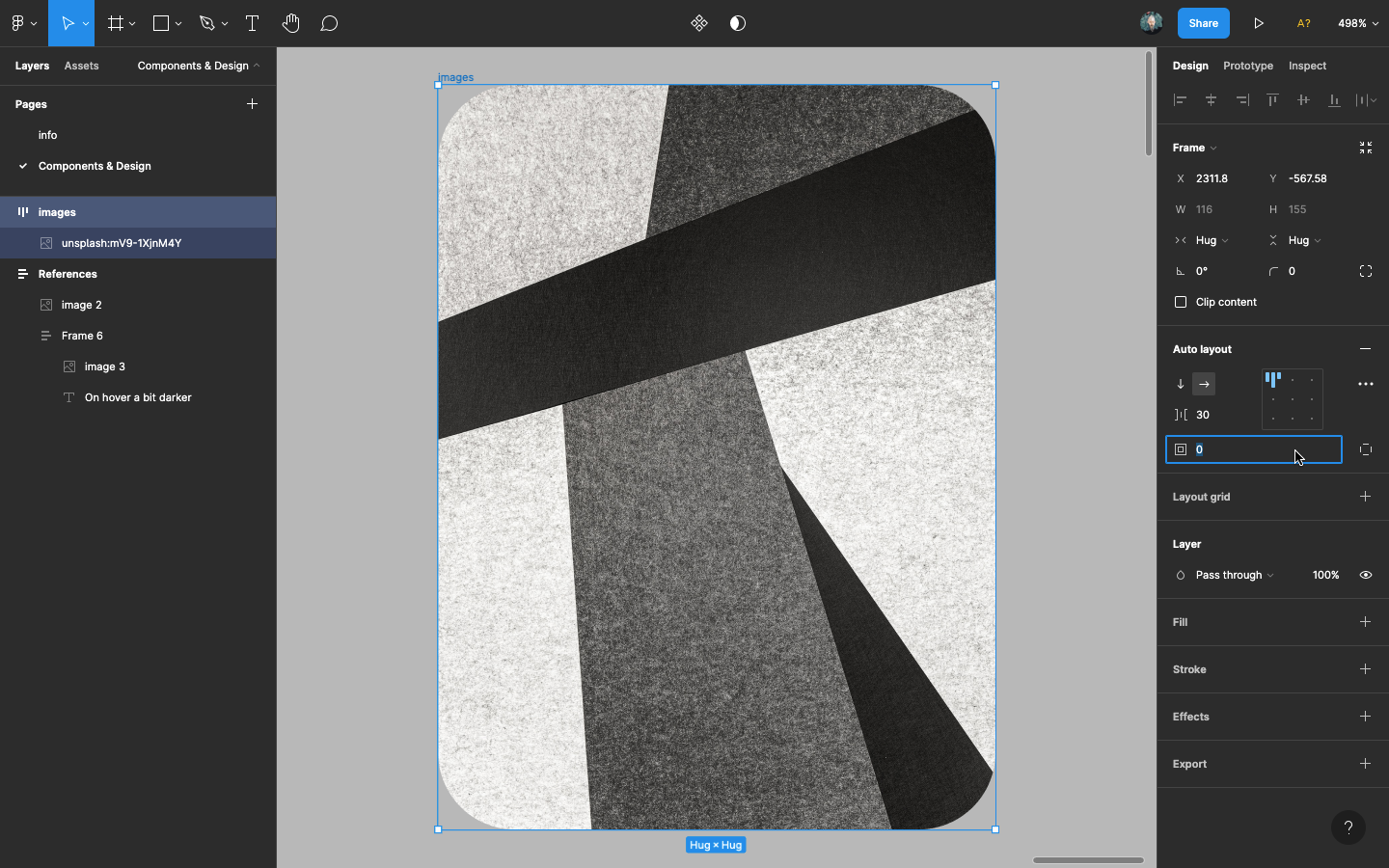 auto layout padding removed. Frame wrapping around the image with no extra padding.